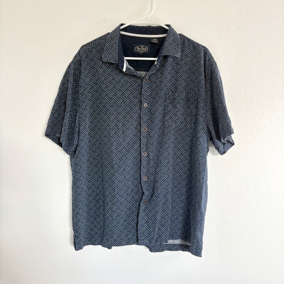Nat Nast Other - Nat Nast Luxury Originals Silk Blend Button Down Shirt Geometric Short Sleeve L